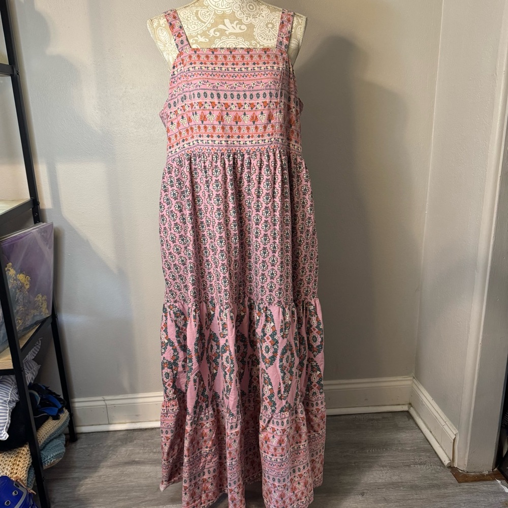 Pink Patterned Maxi Dress - Picture 2 of 4